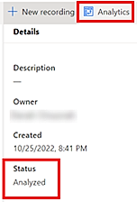 Screenshot of the status in the Details pane.