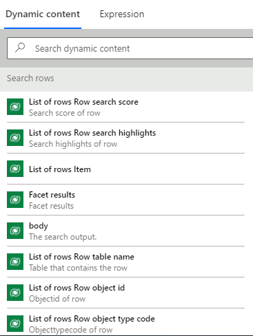 Dynamic content for building a flow.