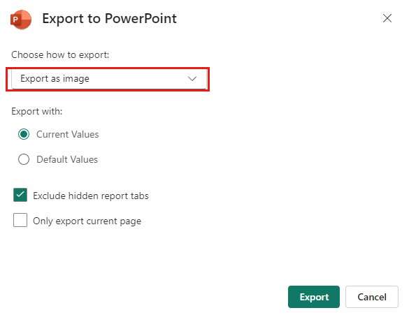 Screenshot showing how to choose what to export.