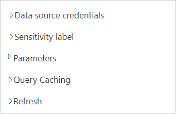 Screenshot of Power BI service's on-premises data gateway tab showing Data source credentials grayed out.