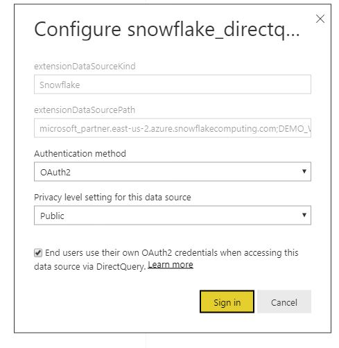 Screenshot of the configuration dialog with OAuth2 selected as the authentication method.