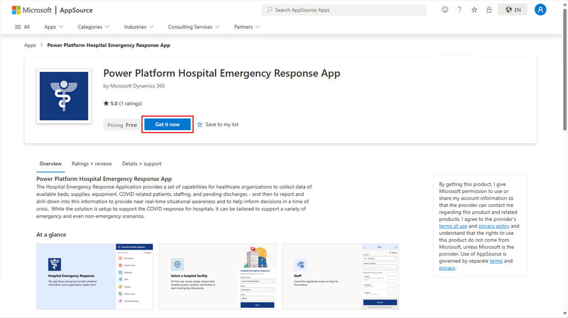 Hospital Emergency Response Decision Support Dashboard app in AppSource