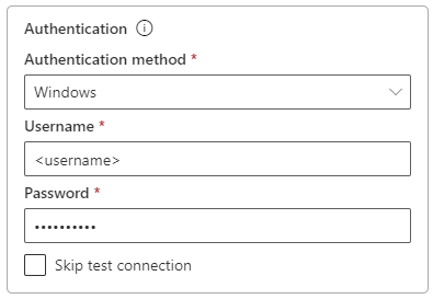 Screenshot of how to fill out authentication settings.