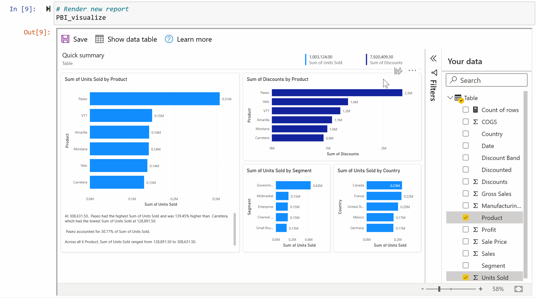 A gif showing how to render a new report.