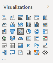 Screenshot of the visualizations in the Visualizations pane.