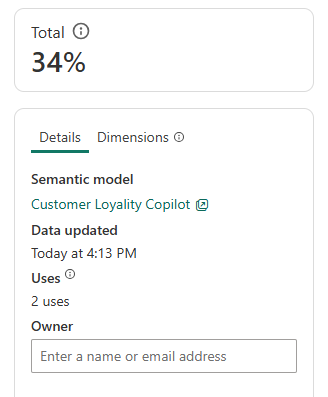 Screenshot showing the metric details pane.