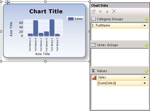 Screenshot showing how to add data to the chart.