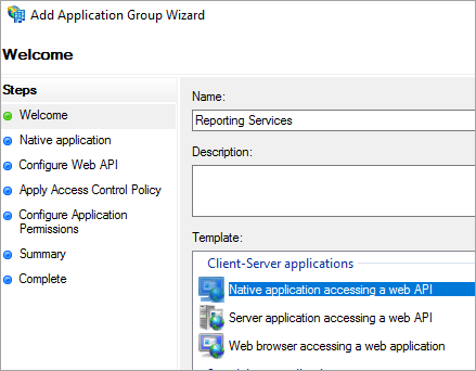 AD FS Application Group Wizard 01