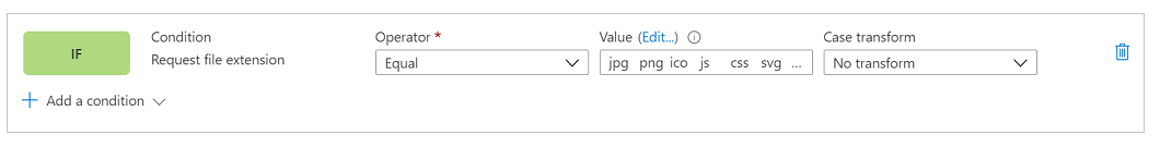 Example Request file extensions condition.