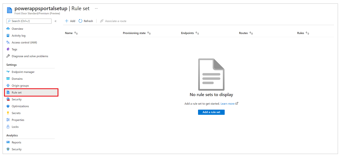 Configure rule set.