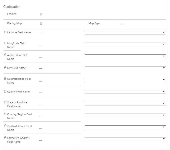 Geolocation data in multistep form.