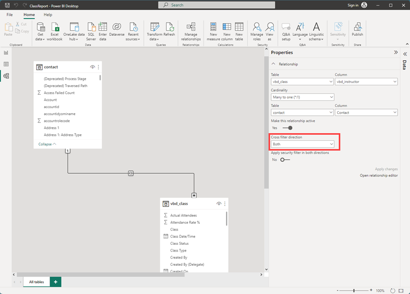 Editing link between tables.