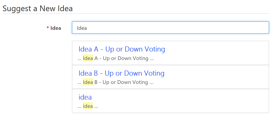 Autocomplete ideas.