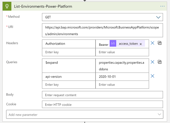 Use the List Environments endpoint to retrieve all environments and their metadata.