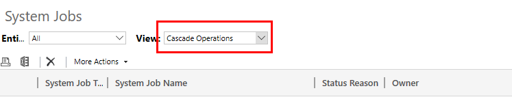 Cascade Operations view selector.