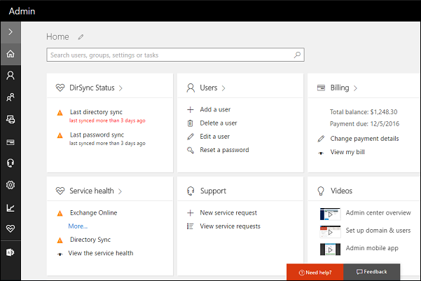 Microsoft 365 admin center.