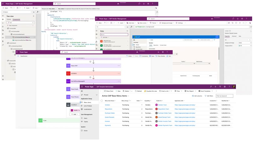 Screenshot of Microsoft's SAP Procurement vendor app for Power Platform.