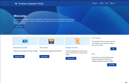 Screenshot of the Supplier Self-Service site.