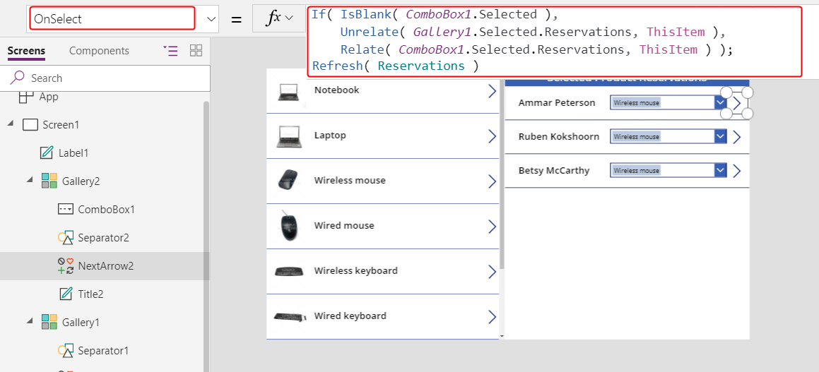 Configure Right icon.