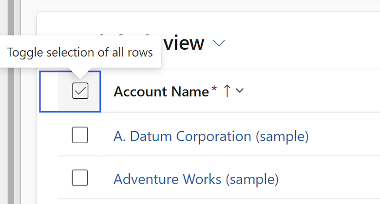 Select all rows on the modern grid.