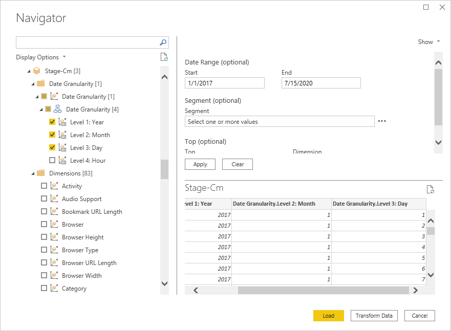 Select data using Navigator.