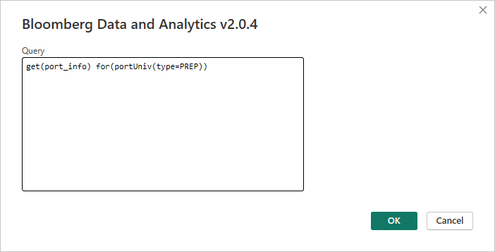 Screenshot of an example BQL query.