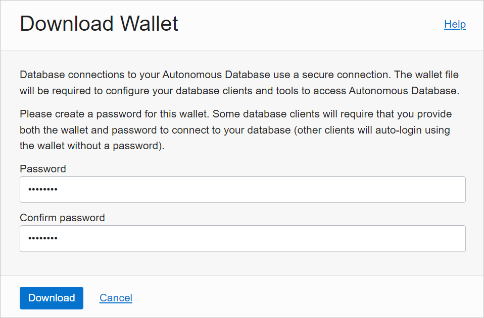 Wallet password.