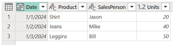 Screenshot of the final table with the nonselected GUID and Report created by columns removed.