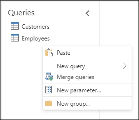 Queries Pane Context Menu Online.