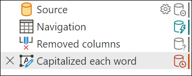 Screenshot showing how adding a Capitalize Each Word step breaks folding.