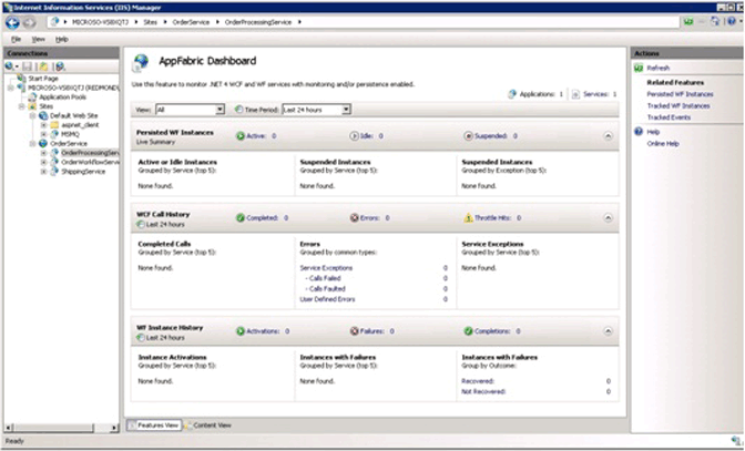 AppFabric Dashboard