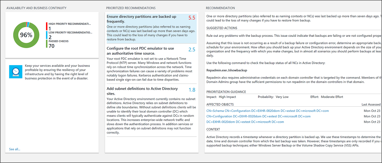 image of Health Check recommendations