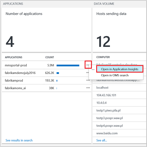 Open in Application Insights