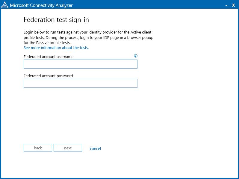 use Connectivity Analyzer to verify single sign on