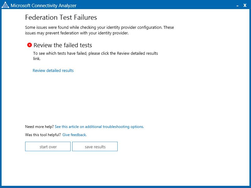 Use Connectivity Analyzer to verify single sign on