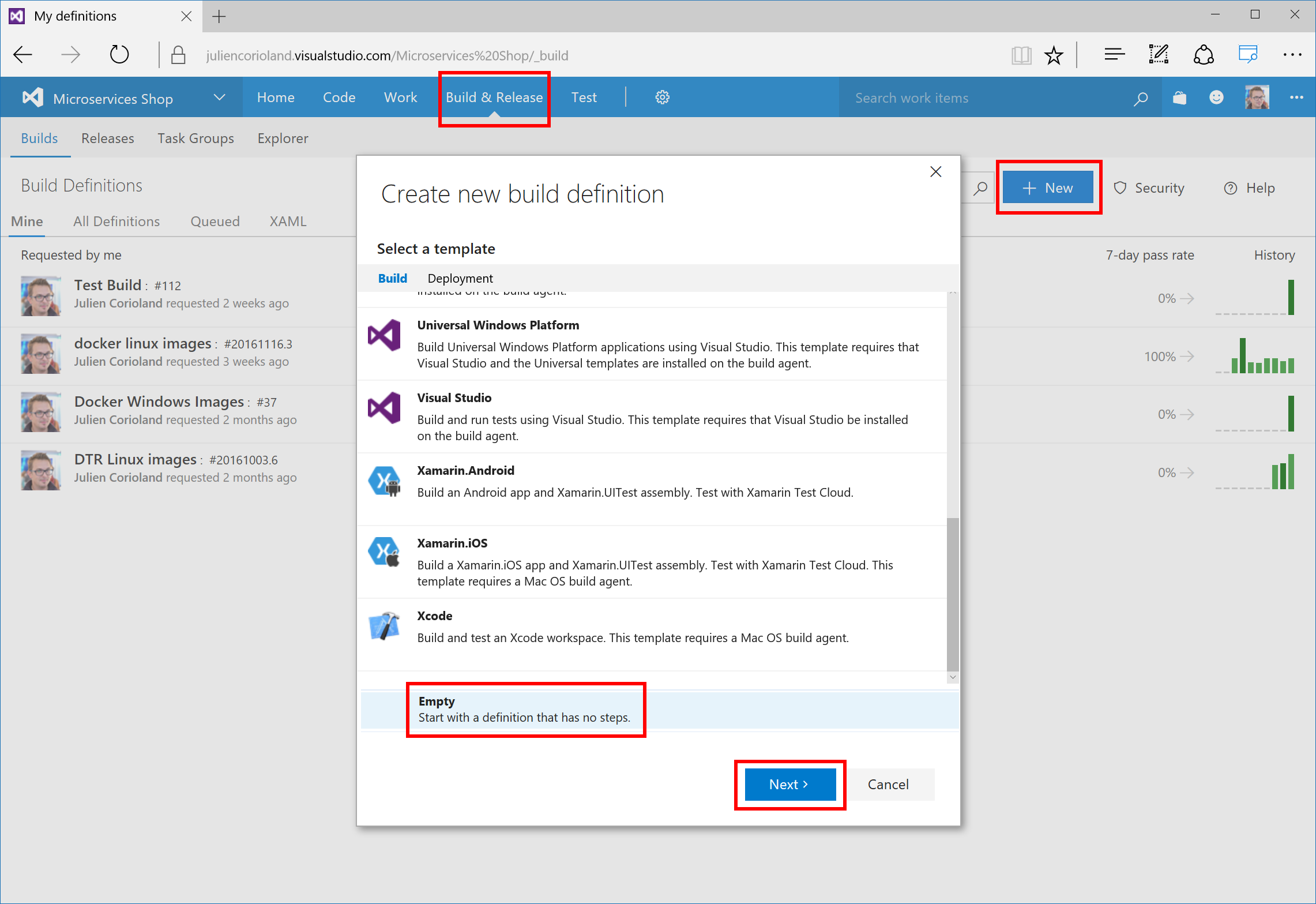 Azure DevOps - New Build Pipeline