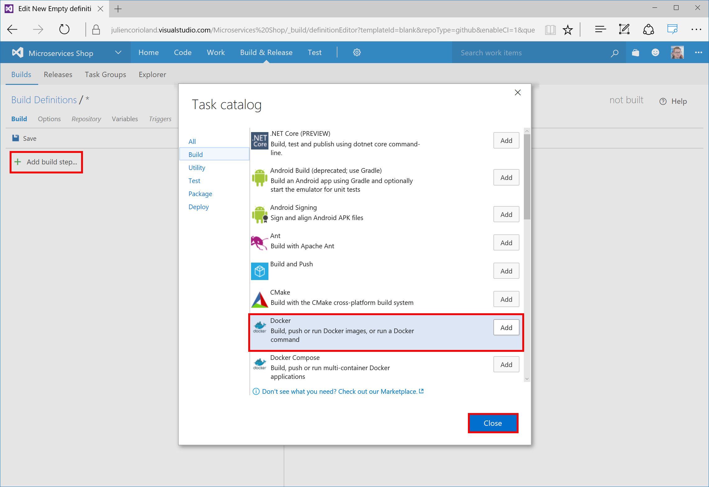 Azure DevOps Services - Add Build Steps