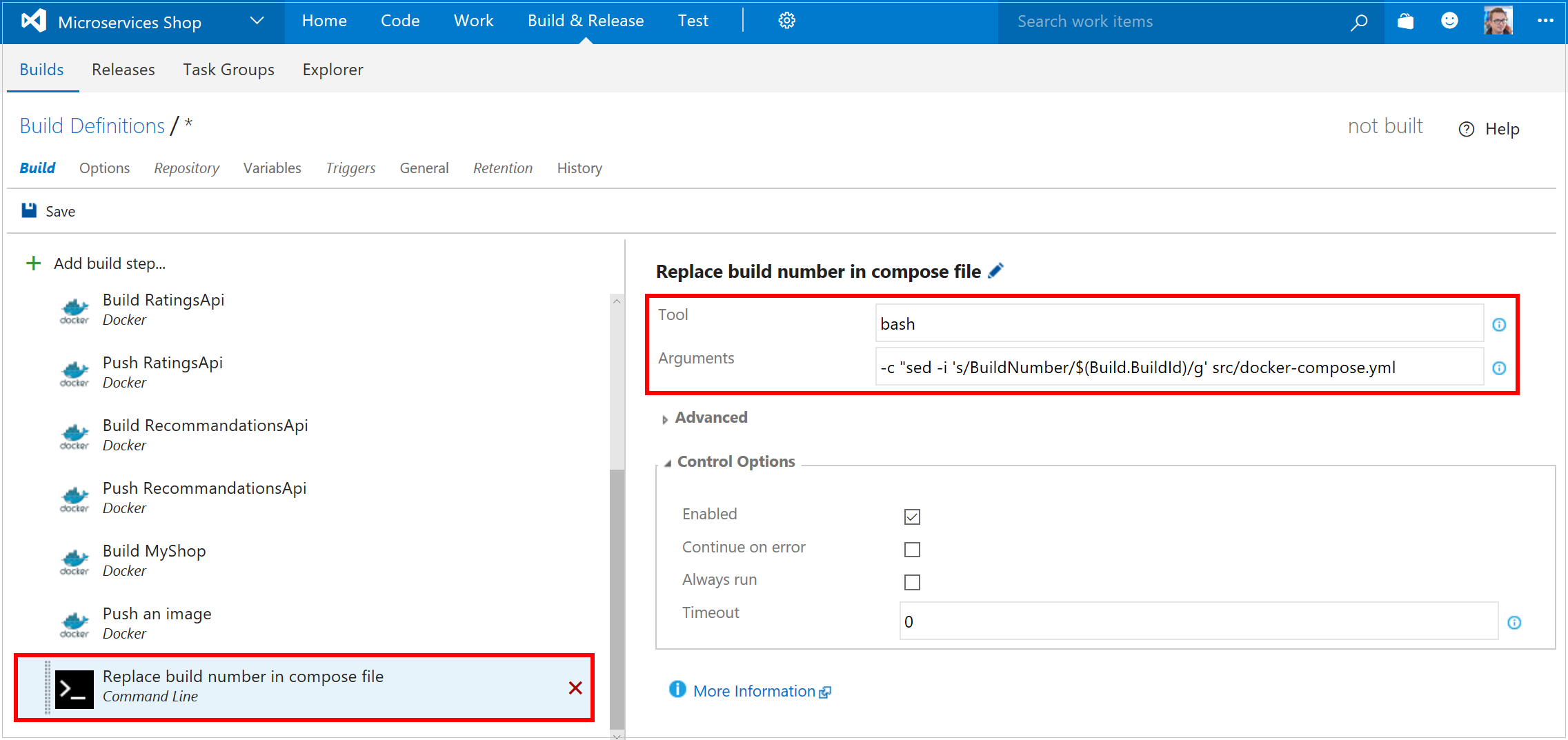 Azure DevOps Services - Update Compose file