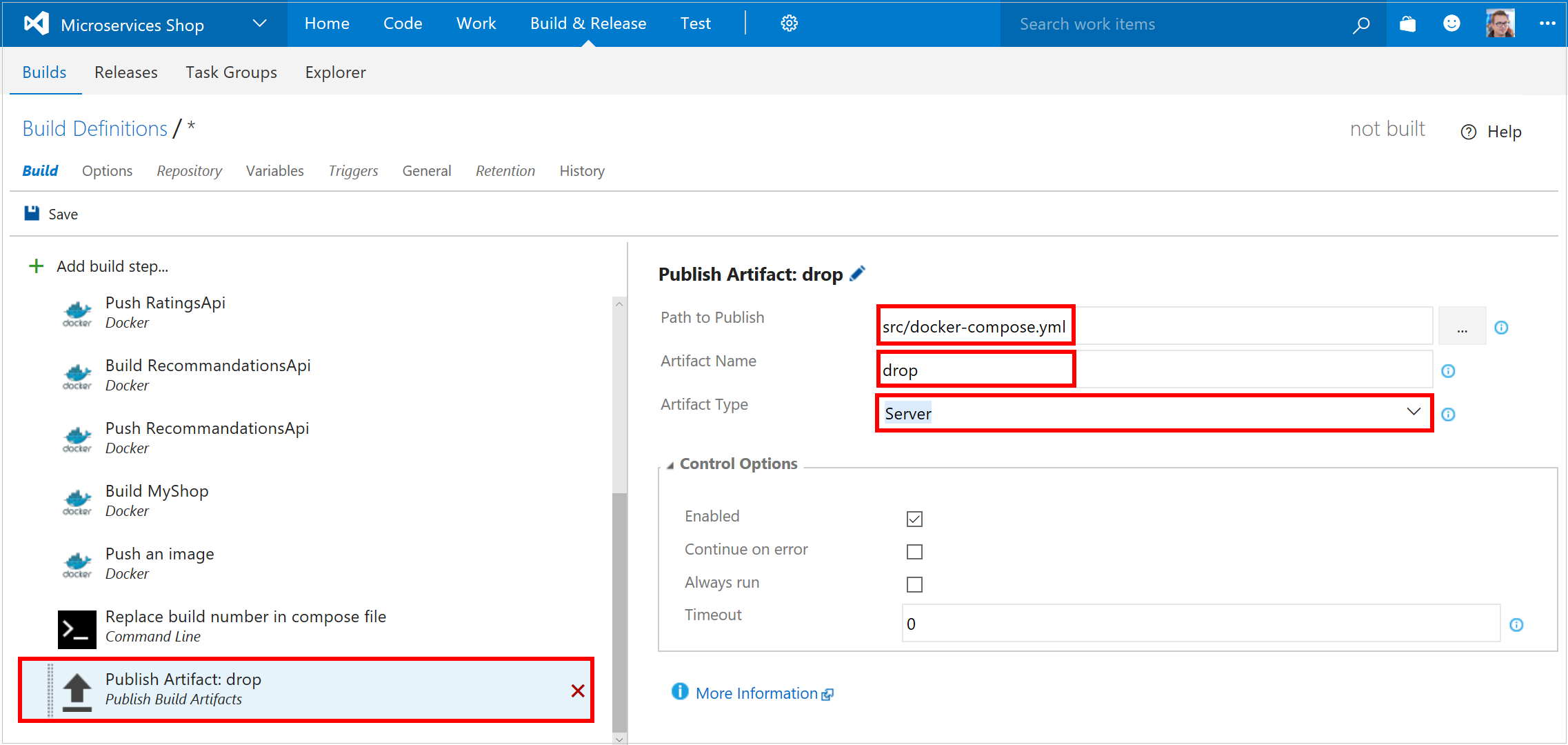 Azure DevOps Services - Publish Compose file