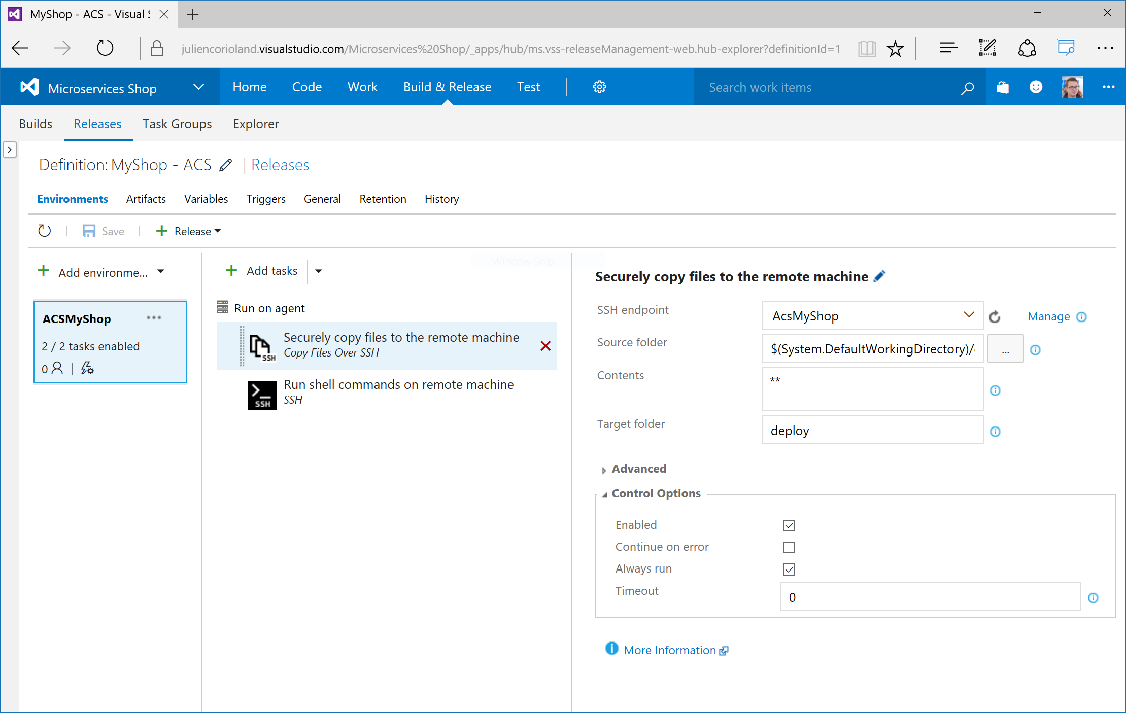 Azure DevOps Services - Release to ACS