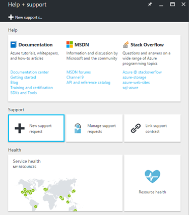 Azure Data Lake Analytics portal new support request