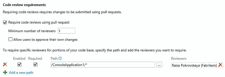 Setting code review requirements