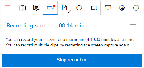 Capturing a screen recording