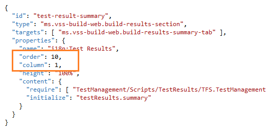 Configuring the order and column