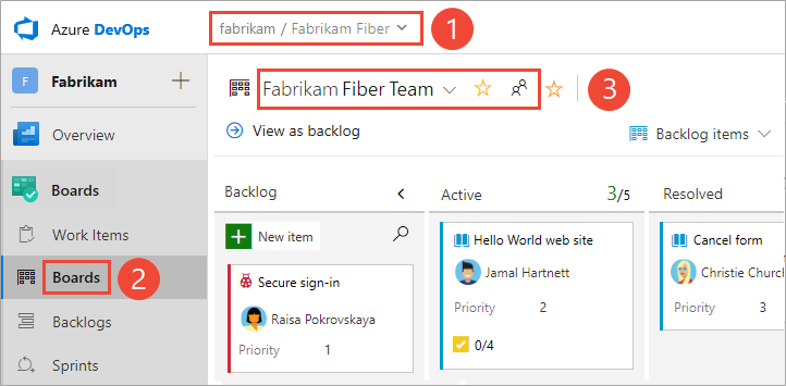 Screenshot of Open your Kanban board, Scrum process.