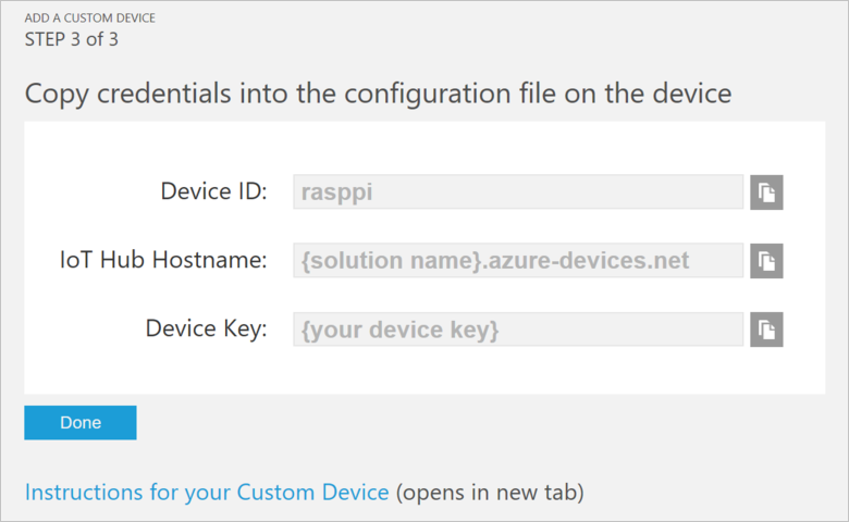 View device credentials