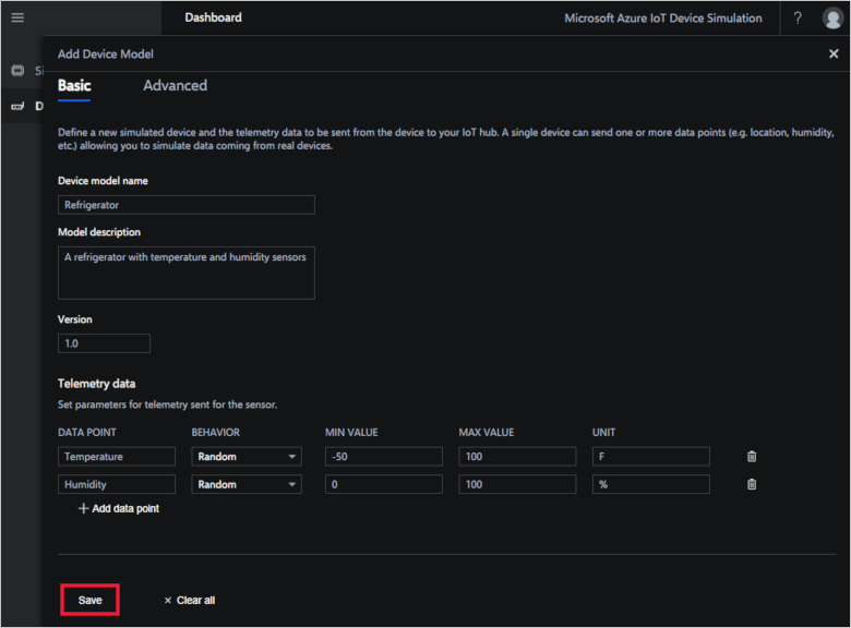 Create device model