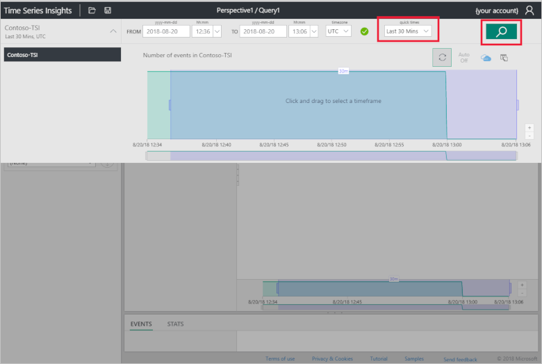 Time Series Insights explorer search