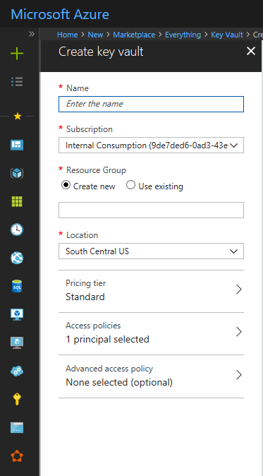 Create Azure Key Vault