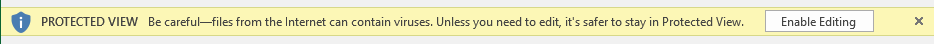 Enable editing to remove the protected view security warning